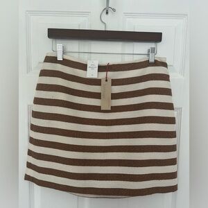 Banana Republic Brown and Cream Striped Mini Skirt - NWT